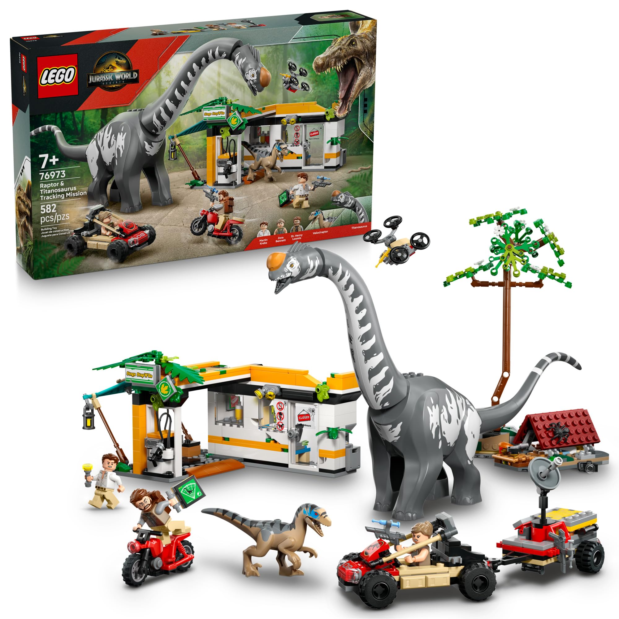 Amazon.com: LEGO Jurassic World Raptor & Titanosaurus Tracking